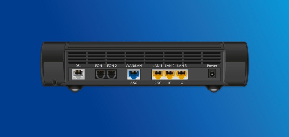 eins und eins wlan router von hinten mit diversen anschlussmoeglichkeiten | 1&1 eins und eins wlan router von hinten mit diversen anschlussmoeglichkeiten