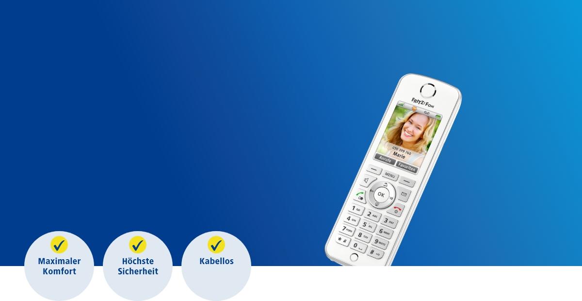 schnurloses telefon auf blauen verlau