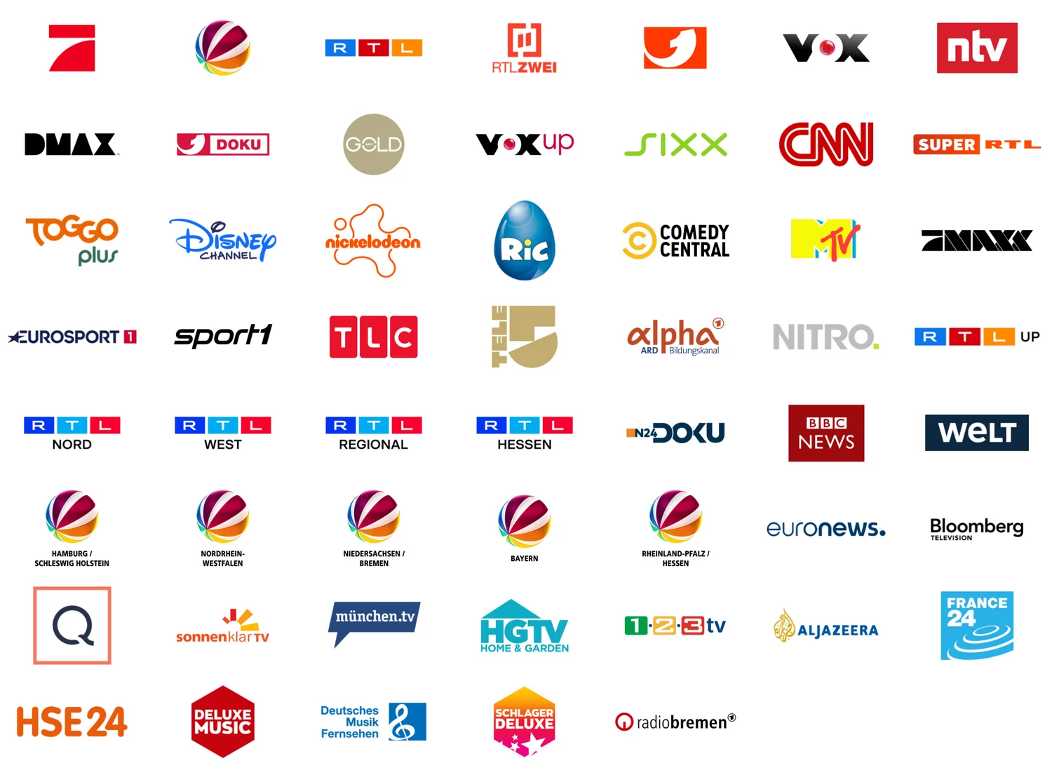 logos privater sender in sd qualitaet